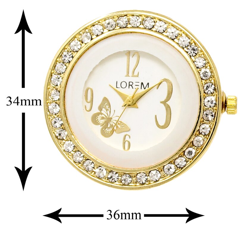 LOREM Arrival Golden Belt Studed Diamond Dial Watch - For Girls